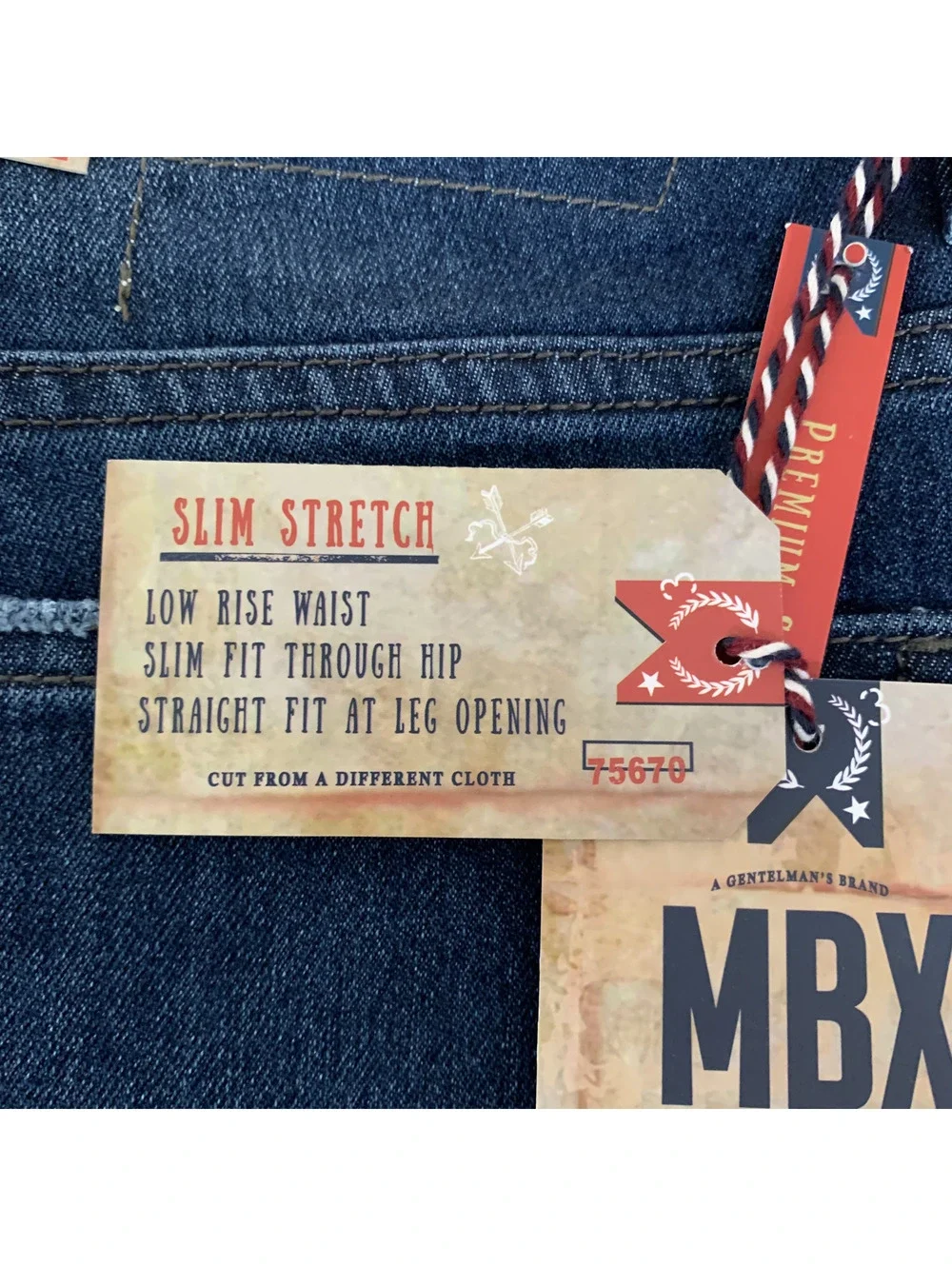 Men's MBX Slim Stretch Low Rise Waist Straight Fit Jeans